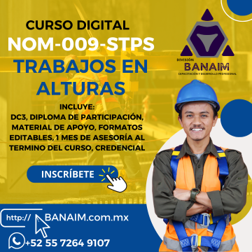 Curso Digital "NOM-009-STPS, Trabajos en Alturas"