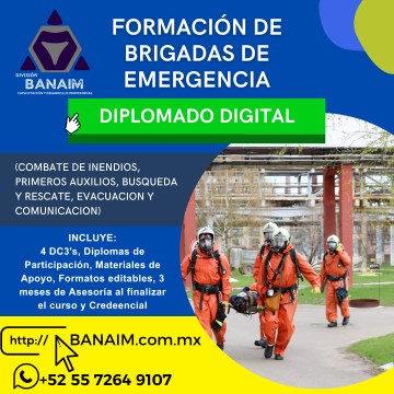 Diplomado Digital "Formación de Brigadas de Emergencia (Combate de Incendios, Primeros Auxilios, Búsqueda y Rescate, Evacuación y Comunicación)"